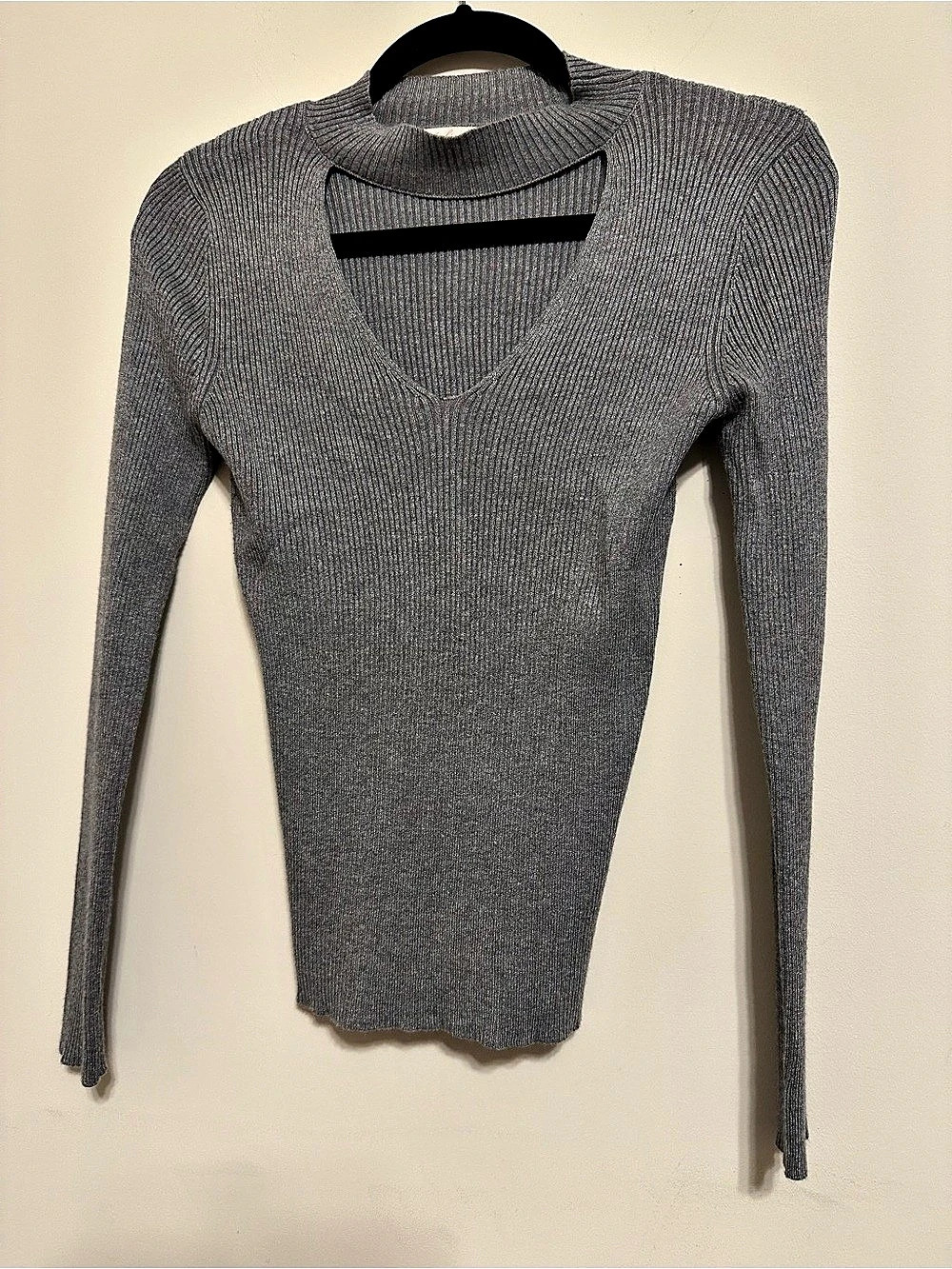 Ambiance Gray Ribbed Mock Turtleneck Sweater Size Medium